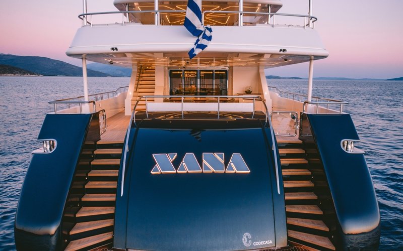 Luxury yacht interior and exterior design by AMK Architecture & Design, showcasing modern bespoke spaces, elegant cabins, premium materials, and high-end outdoor leisure areas.