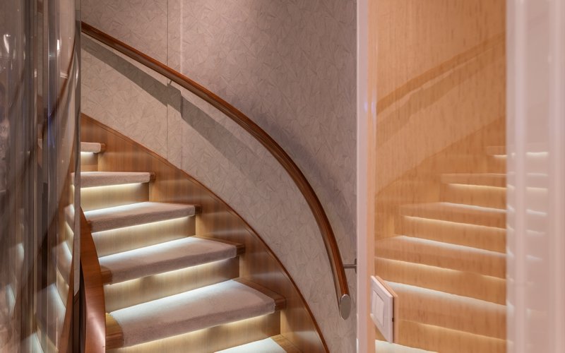 Luxury yacht interior and exterior design by AMK Architecture & Design, showcasing modern bespoke spaces, elegant cabins, premium materials, and high-end outdoor leisure areas.