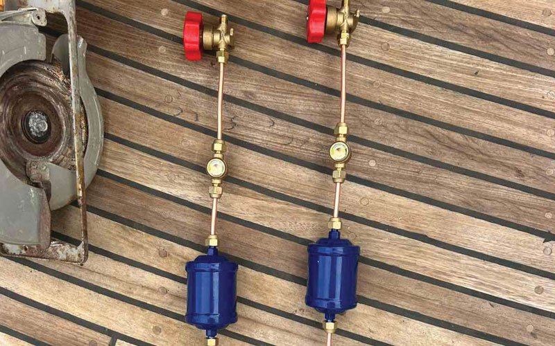 Yacht engine room equipment, marine air conditioning, refrigeration units, desalination systems, pumps, and technical installations by MARINAKIS Marine Services, experts in marine maintenance, repair, and system installation for luxury yachts.