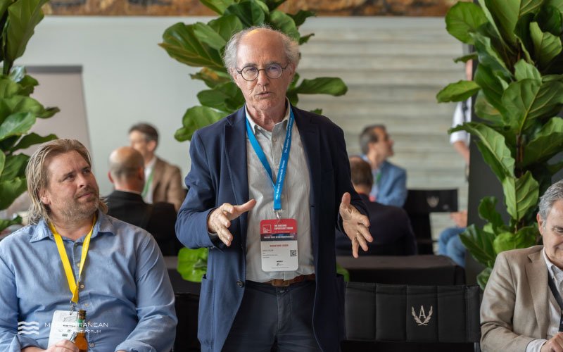 Delegate participating in audience discussion at the Mediterranean Superyacht Forum conference