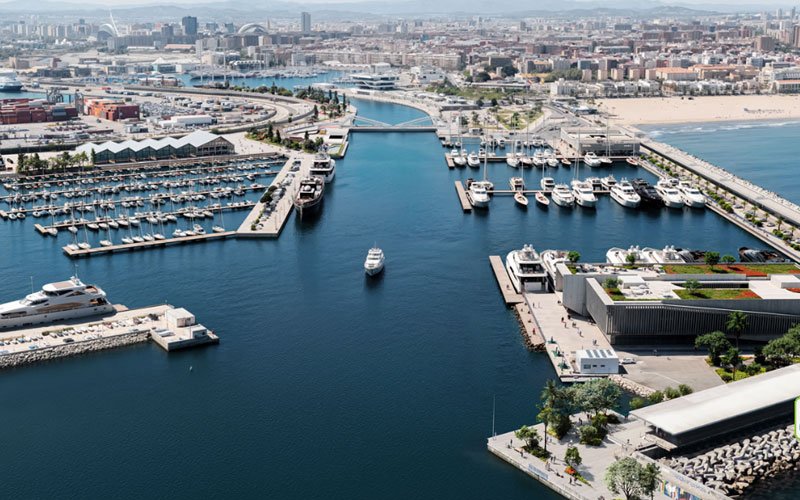 Luxury marina facilities managed by OCIBAR Group featuring superyachts, modern berths, waterfront promenades, and premium coastal infrastructure in top Mediterranean destinations.