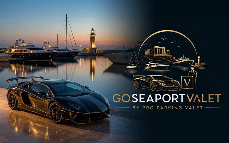 PRO Parking Valet premium valet parking service at a luxury marina in Greece with supercars and exclusive arrival experience