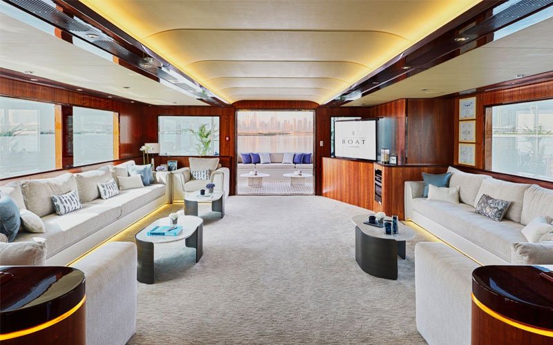 THE BOAT BY ADDRESS is aLuxury boat for a private cruise for two hours or more. Luxury suite accommodation including three bedrooms.