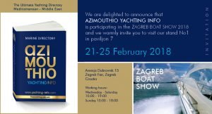 Invitation to Zagreb Boat Show 2018!  AZIMOUTHIO YACHTING INFO is participating as an exhibitor in the Zagreb Boat Show 2018.