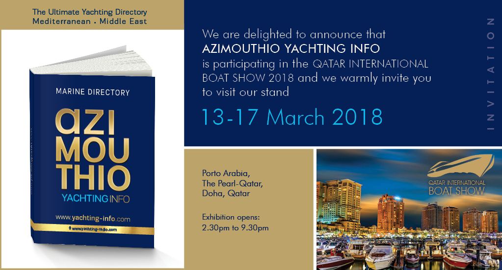Invitation to Qatar Boat Show 2018! AZIMOUTHIO is participating as an exhibitor in the Zagreb Boat Show 2018 and we warmly invite you to our Stand!