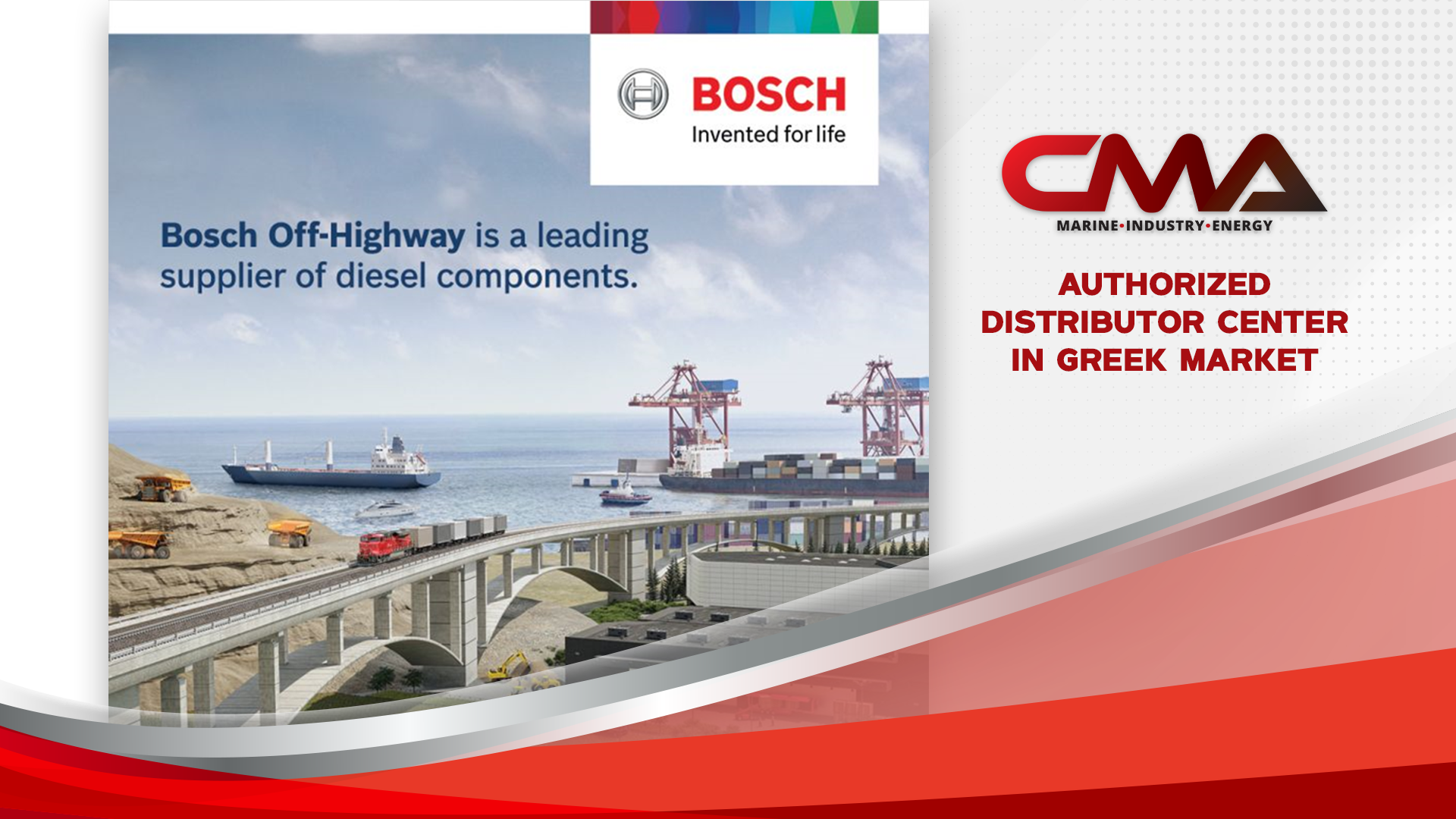 CMA D. ARGOUDELIS & CO S.A. Partnerships with ROBERT BOSCH GmbH – Off-Highway division as an Authorized Distributor