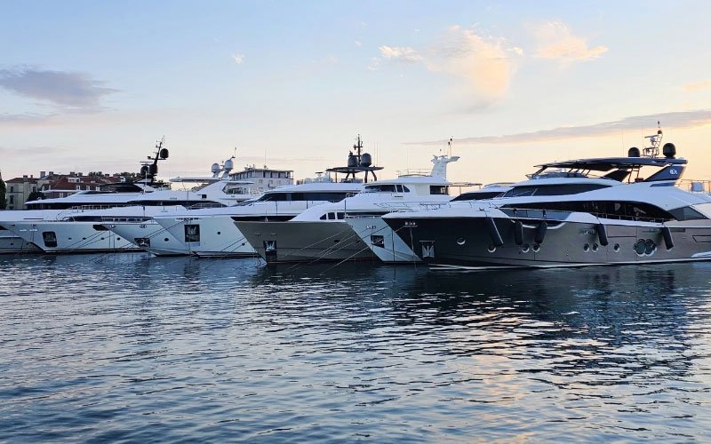 Luxury yachts docked in Adriatic marina during Adriatic Nautical Business Forum event